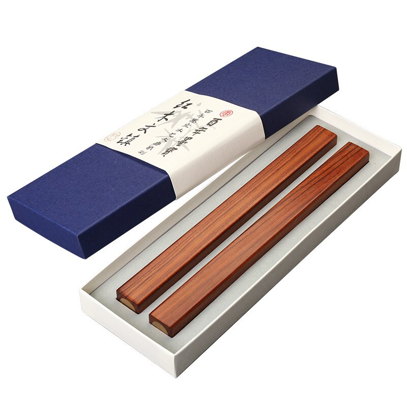 Solid Wood Paperweights Chinese Brush Calligraphy Painting Paperweights Student Tradtional Simple Red Sandalwood Paperweight: with box