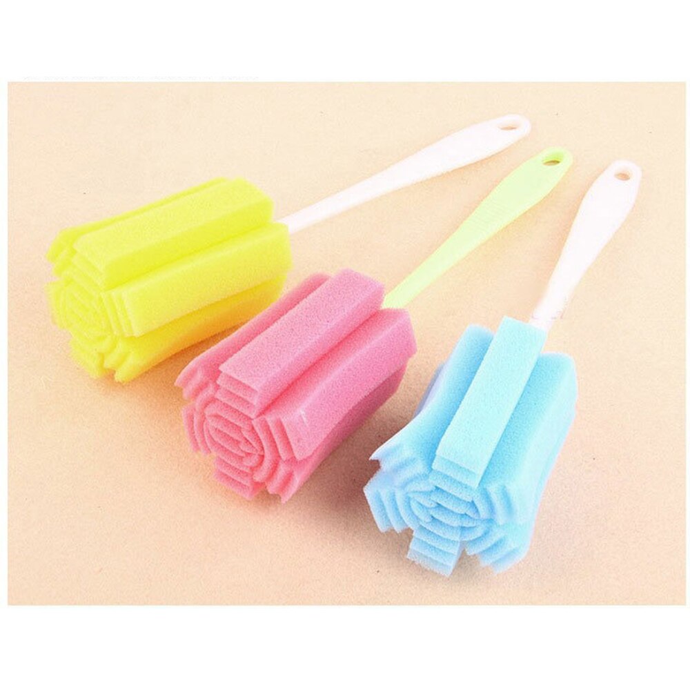 Baby High Grade Clean Sponge Milk Bottles Brush With Handle Cleaning Utensils Brush Baby Bottle Cleaners 2pcs