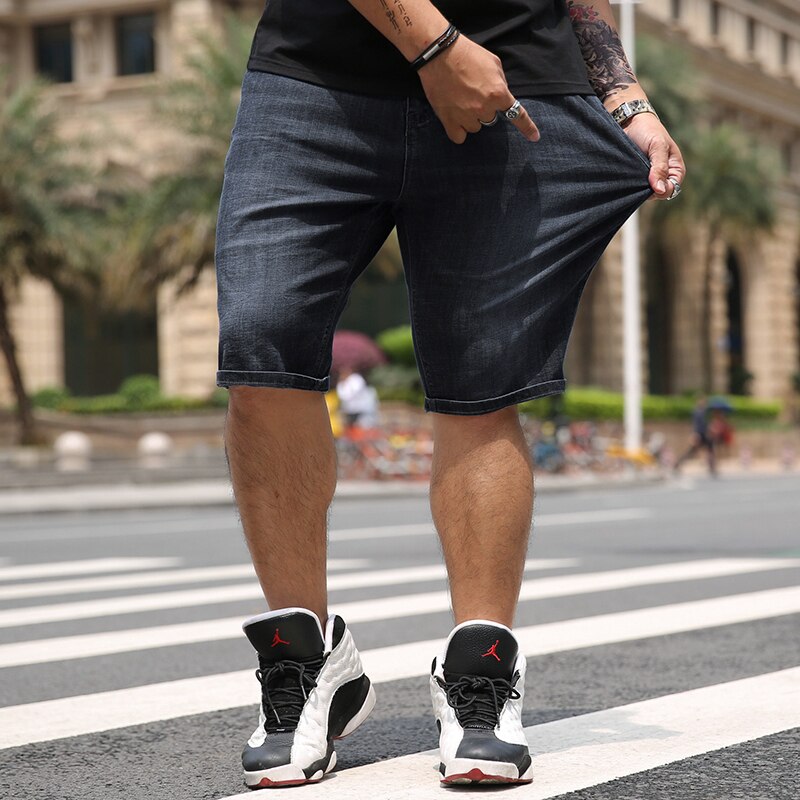 Pantalones cortos vaqueros de talla grande para hombre, Jeans clásicos, rectos y sueltos, ropa de de gran tamaño, 52, 50, 48, 46