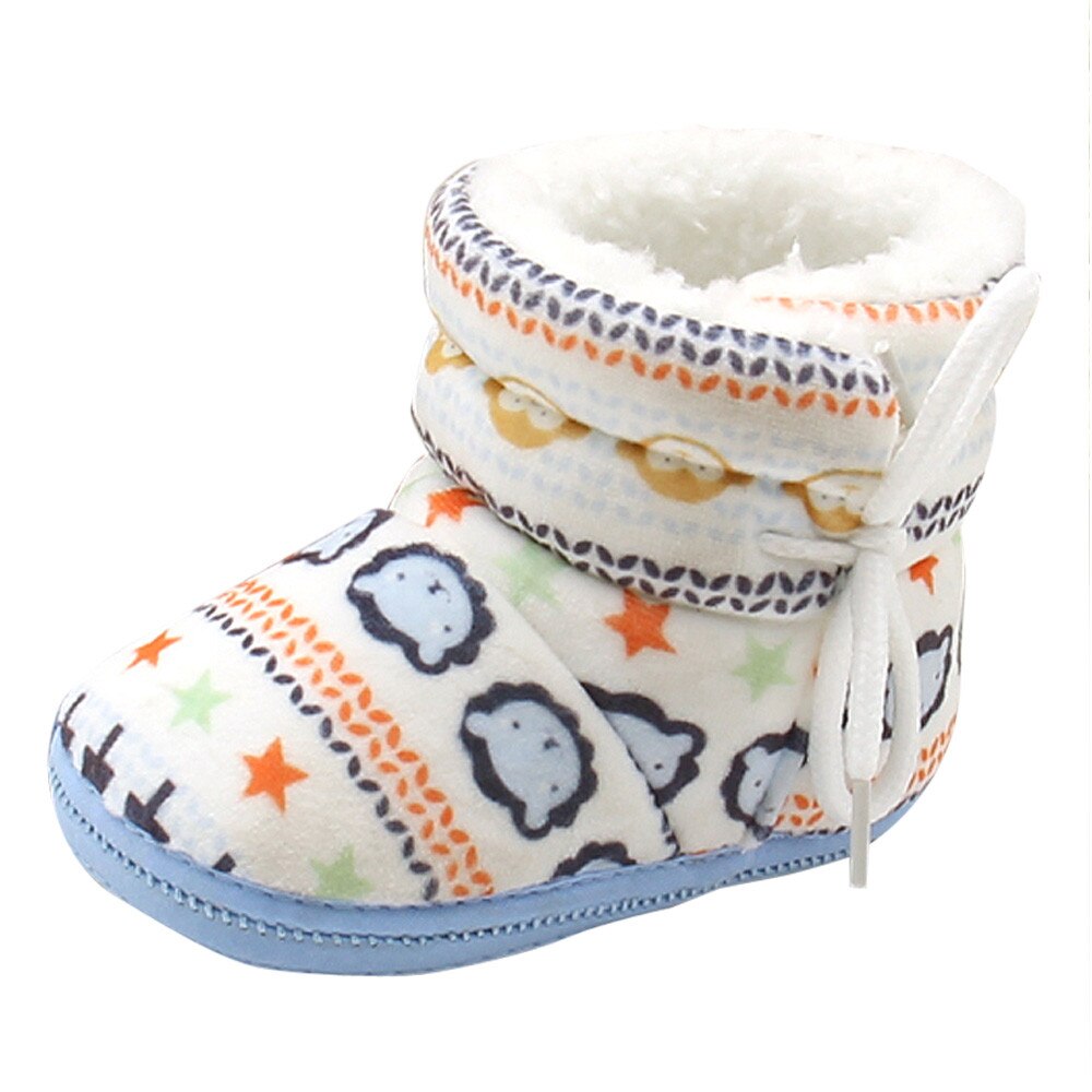 Baby Boots Prewalker Toddler Infant Newborn Baby Boho Printed Boots Soft Sole Boots First Walker Warm Shoes