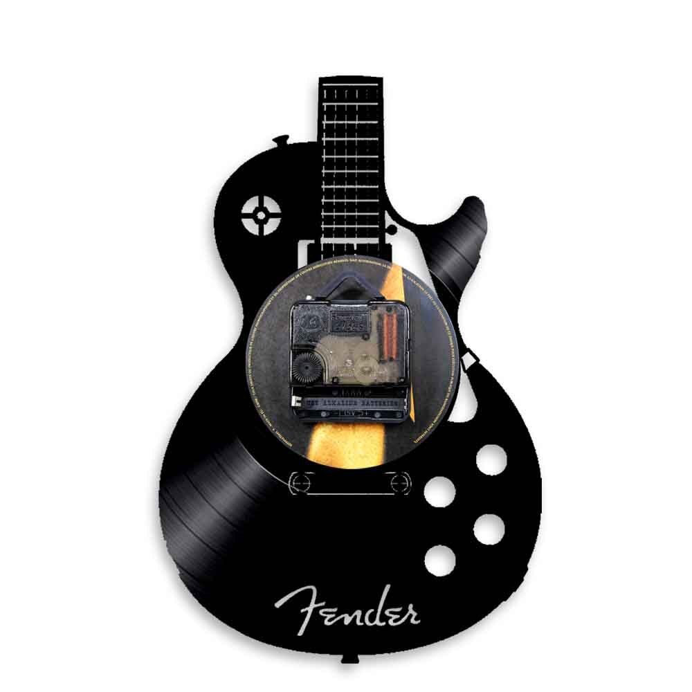 Guitar Shape Wall Clock Vinyl Record Wall Clock Living Room Wall Hanging Clock (without Lamp Shipment without Battery)