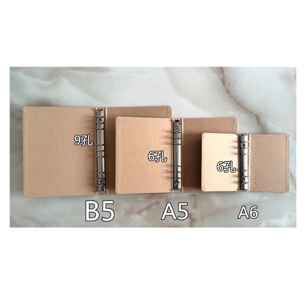B5/A5/A6 Kraft Paper 6/9-Hole Ring Binder Folder F... – Vicedeal