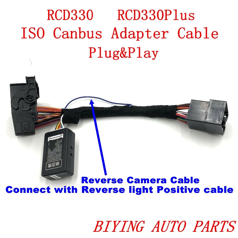 Rcd 330 plus mib rcd 330g plug & play iso quadlock adapter kabel wire canbus simulator til vw golf jetta 5 6 mk5 mk6 passat  b6 polo