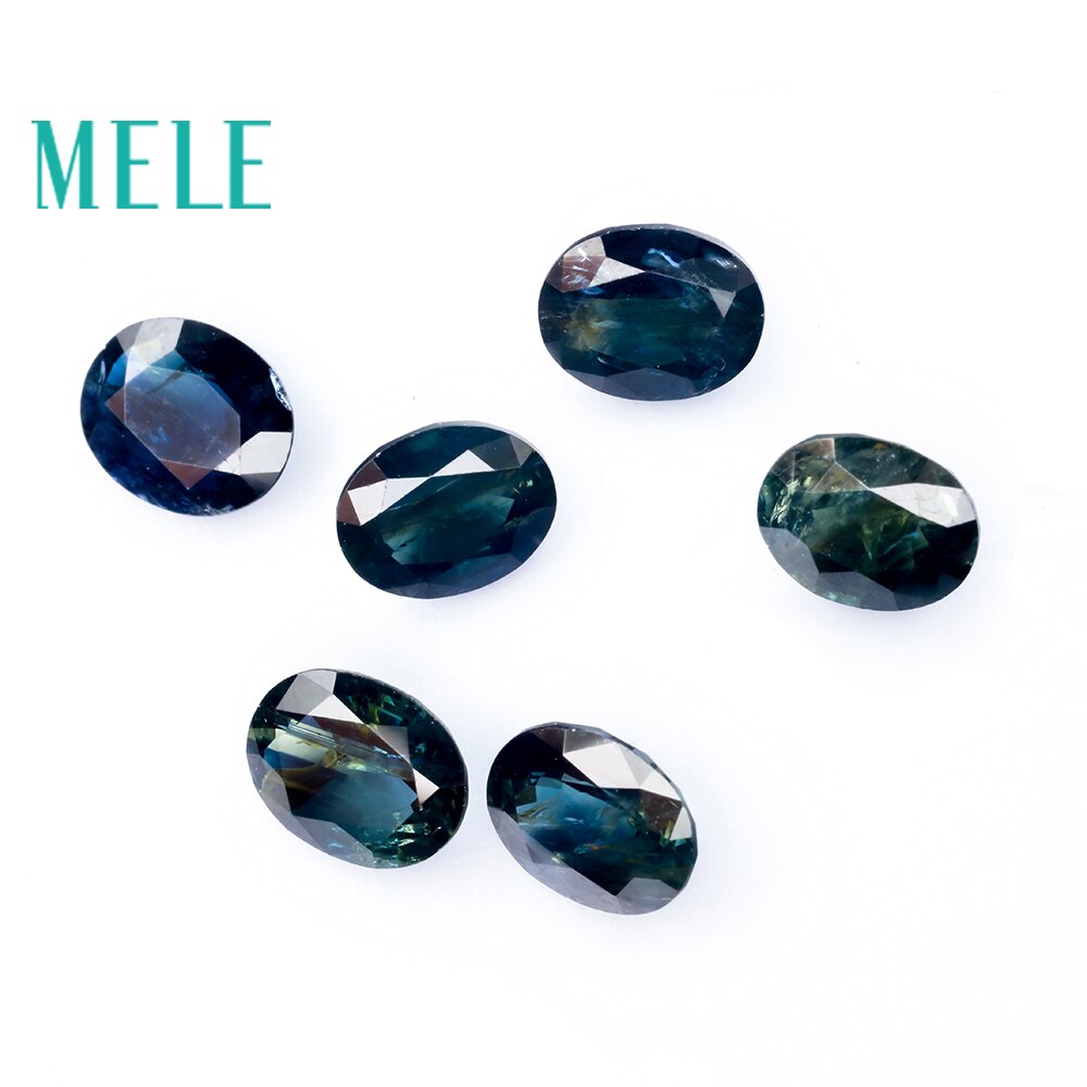 Natuurlijke Blauwe Saffier Losse Edelsteen Voor Sieraden Maken, 3*4-5*6Mm Ovale 0.3-0.8ct 2P Fijne Sieraden Diystones Met