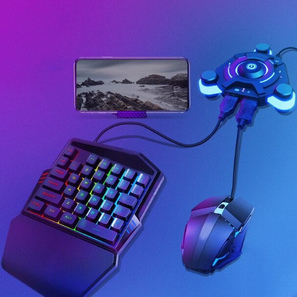 Keyboard Mouse Converter Wireless Bluetooth Connection for Mobile Game IOS and Android Universal