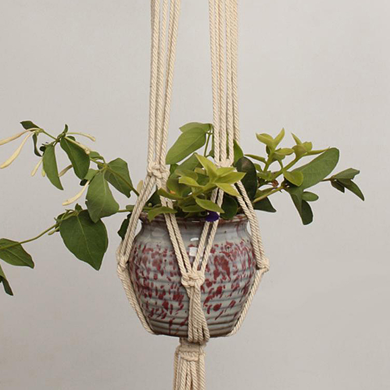 Flower Pot Hemp Rope Hanging Net Macrame Plant Hanger Wall Planter Balcony Decorations Indoor wWall Plant Holder Hanging Pot