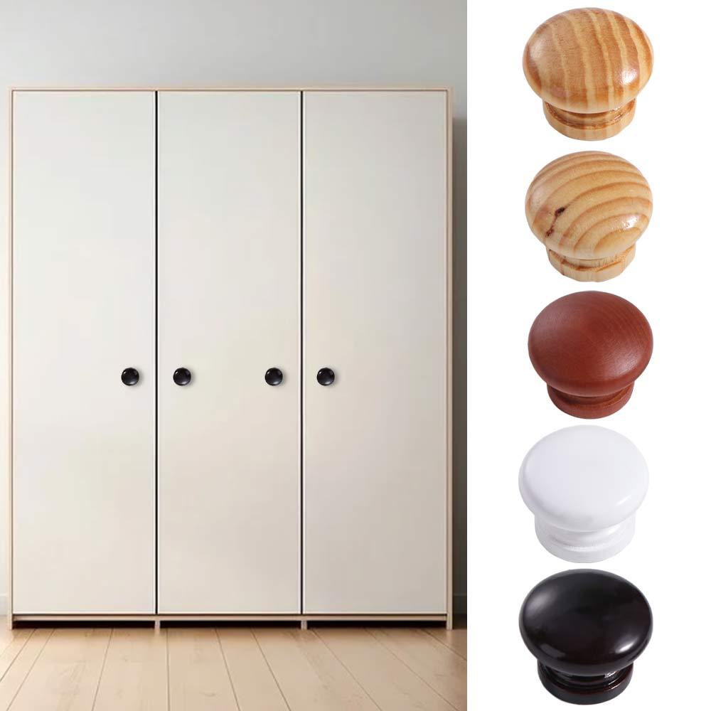 Polished Finish Circular Drawer Handles Rust-Resistant Easy-Grip Walnut Wood Cabinet Knobs Wear Resistance