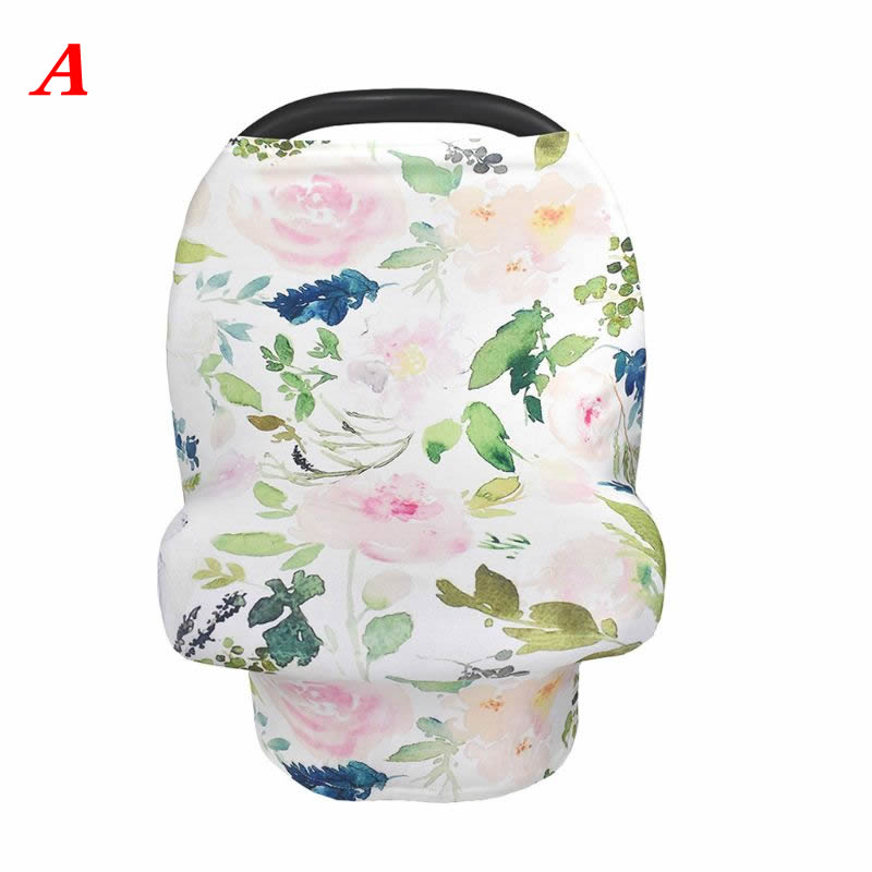 Moeder borstvoedingshoes sjaal luifel borstvoedingshoes bloem multifunctionele cape kinderwagenhoes autostoelhoes 95ae: A