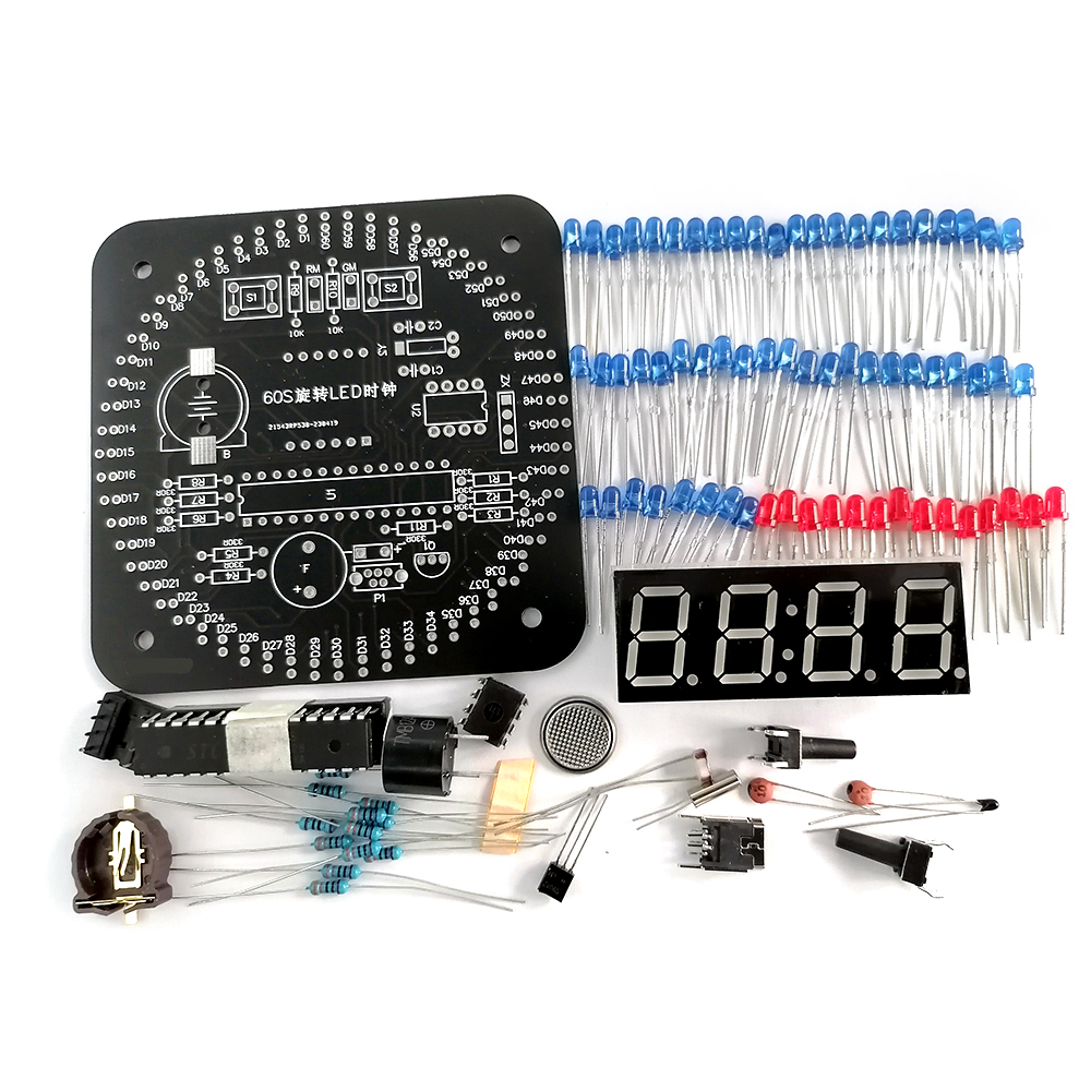 Num￩rique DIY Horloge ￉lectronique Kit Num￩rique LED Module D'affichage Alarme ￉lectronique Horloge Num￩rique Kit 51 SCM Apprentissage Conseil 5V: Black