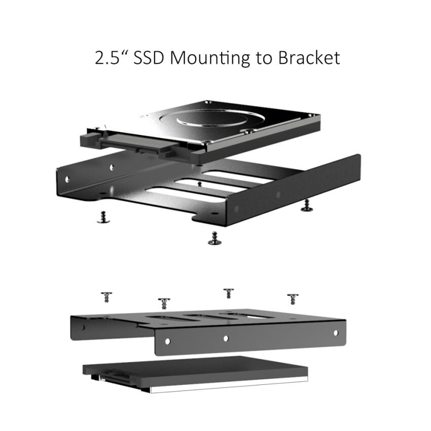 2 paquetes de 2,5 a 3,5 pulgadas SSD soporte para disco duro soporte de montaje metálico (2x25Rack)