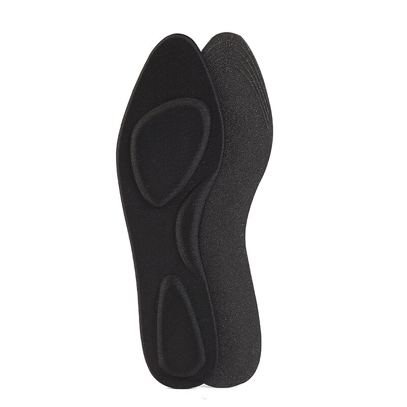Plantillas ortopédicas con espuma viscoelástica 4D flocado, plantillas ortopédicas con arco para zapatos, suelas planas para pies, suelas ortopédicas para cuidado de zapatos: Black