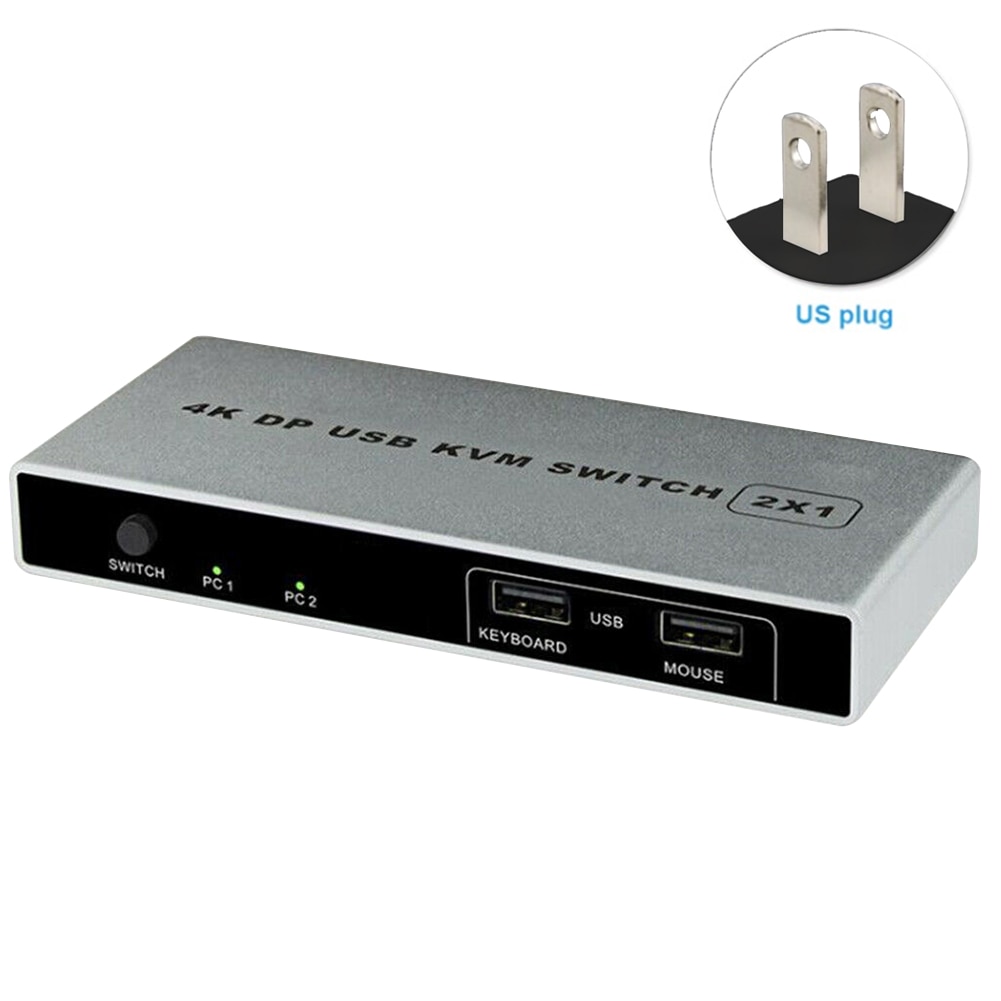 VGA 4K 60Hz Controller HDMI USB Displayport 1 Out Monitor Dual Port Mouse Support Connection KVM Switch Stable Plug And Play