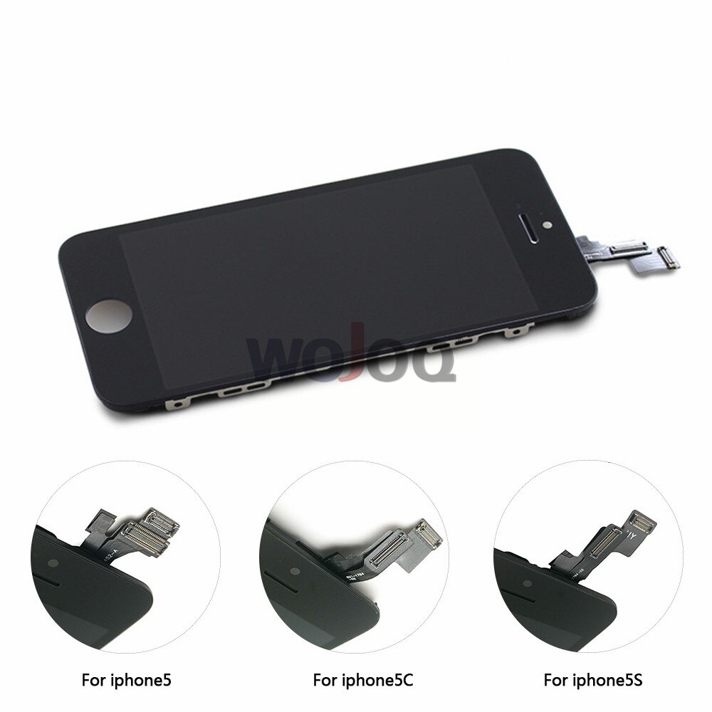 Pantalla AAA para iPhone 4, 4S, 5, 5c, 5s, montaje de digitalizador táctil, piezas de reparación con película templada + herramientas