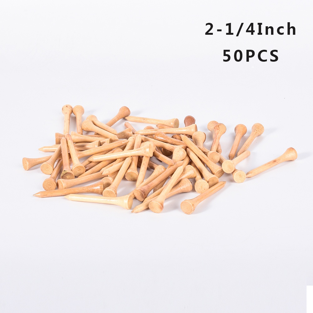 50/100 stk golf tees bambus 83mm 70mm ubrydelig tee golf træning swing øvelse tilbehør mindre friktion stærkere 4 størrelse bulk: 54 mm 50 stk