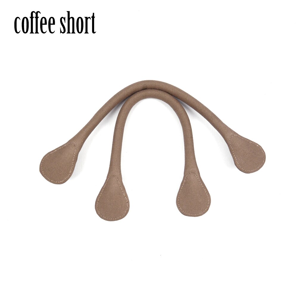 Tanqu lange korte ronde effenkleurige canvas stoffen handgreep voor obag classic mini o bag dames #39: Koffie kort