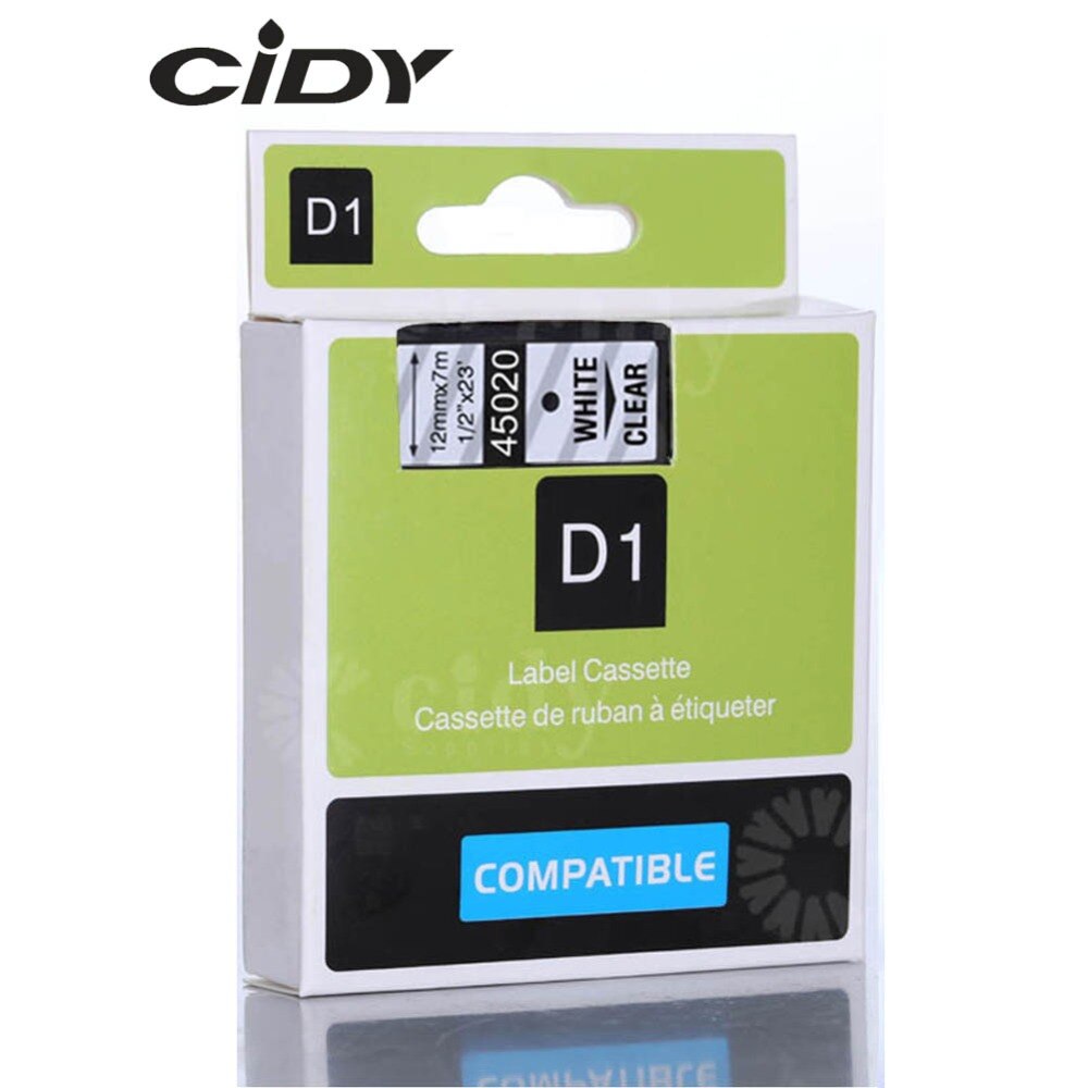 Cidy 45020 Dymo Compatible D1 manager 12mm blanco claro etiqueta cinta para impresora de etiquetas Dymo DYMO LM160 LM280 dymo PNP