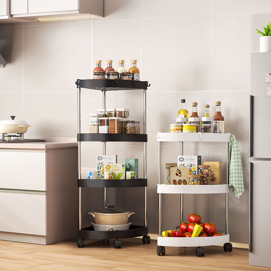 Support de rangement triangulaire pour salle de bain et cuisine, rangement d'angle, petit support de rangement pour chariot à roue universelle sur pied