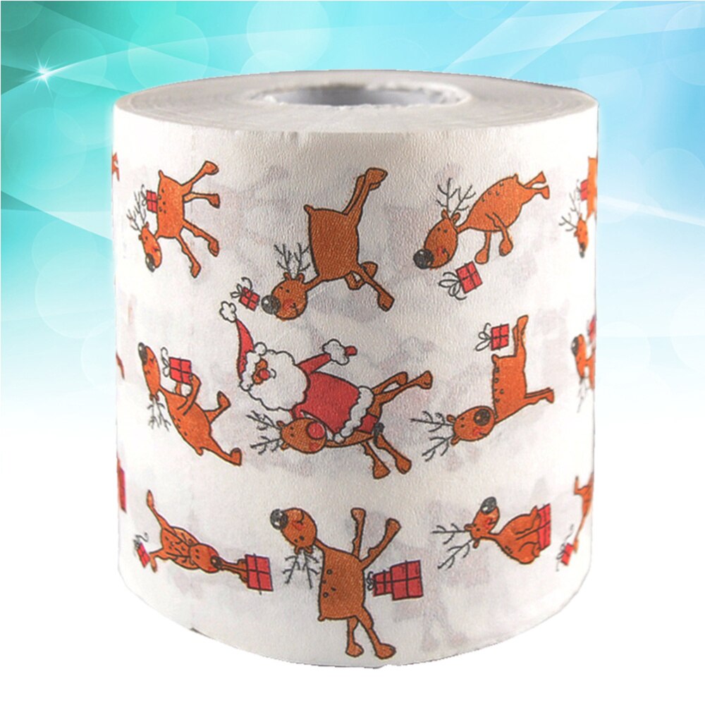 1 Roll of Printed 2-ply Christmas Tissue Roll Paper Roll for Toilet Bathroom Restroom christmas year