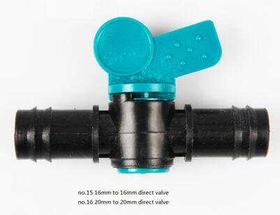 5pcs 16-Kinds Drip Irrigation Tape Ball Valves 1/2" Thread 16mm 20mm 25mm Barbed Connectors Trickle Irrigation Water Pipe Valve: No.16