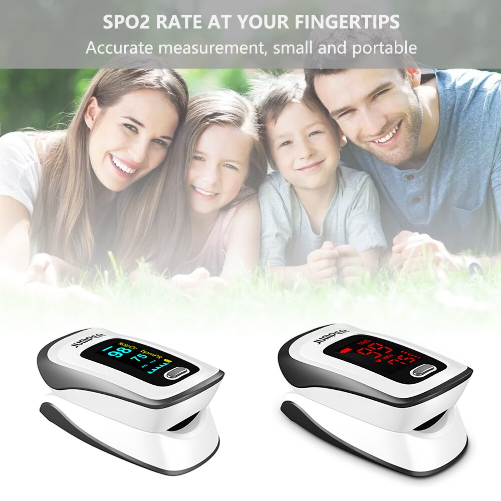 Pulse Oximeter Fingertip Blood Oxygen SpO2 Monitor Fitness Tracker Health Care Sports Exercise Monitoring Digital LED Display