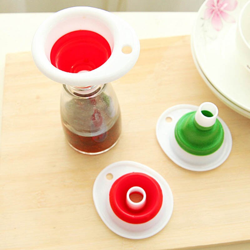 Food Grade Opvouwbare Kleine Trechter Mini Telescopische Trechter Inklapbare Stijl Koken Tools 1Pc Keuken Gadgets Siliconen