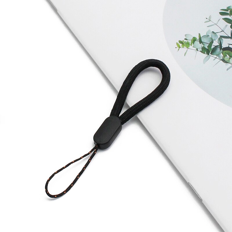 Mobile Phone Strap Short Lanyard for Keys ID card Cell phone Universal Hold Lanyards Wear-resistant Strap 6 Colors Handheld Rope: Black