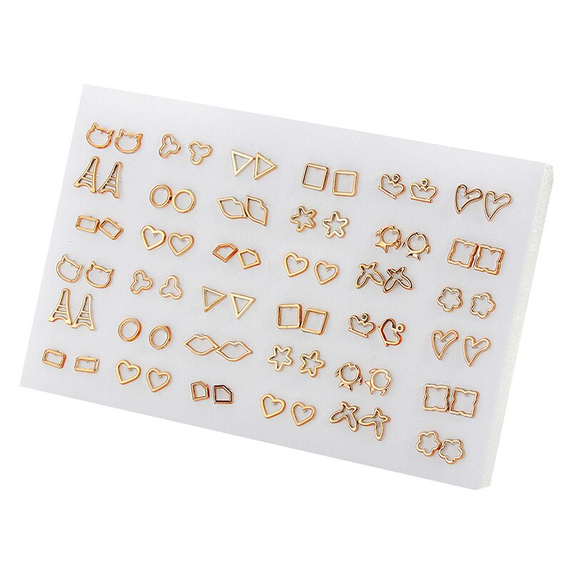 Mode Gemengde Rhinestone Gesimuleerde Pearl Geometrische Dier Hart Bloem Stud Oorbellen Set Voor Vrouwen Meisjes Kids Sieraden: WR745-1