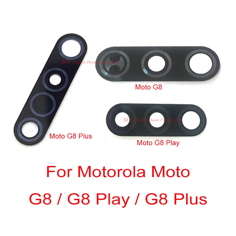 10 Stuks Achter Terug Camera Glazen Lens Voor Motorola Moto G8 Play Plus Onderdelen Hoofd Back Camera Lens Glas met Sticker Deel