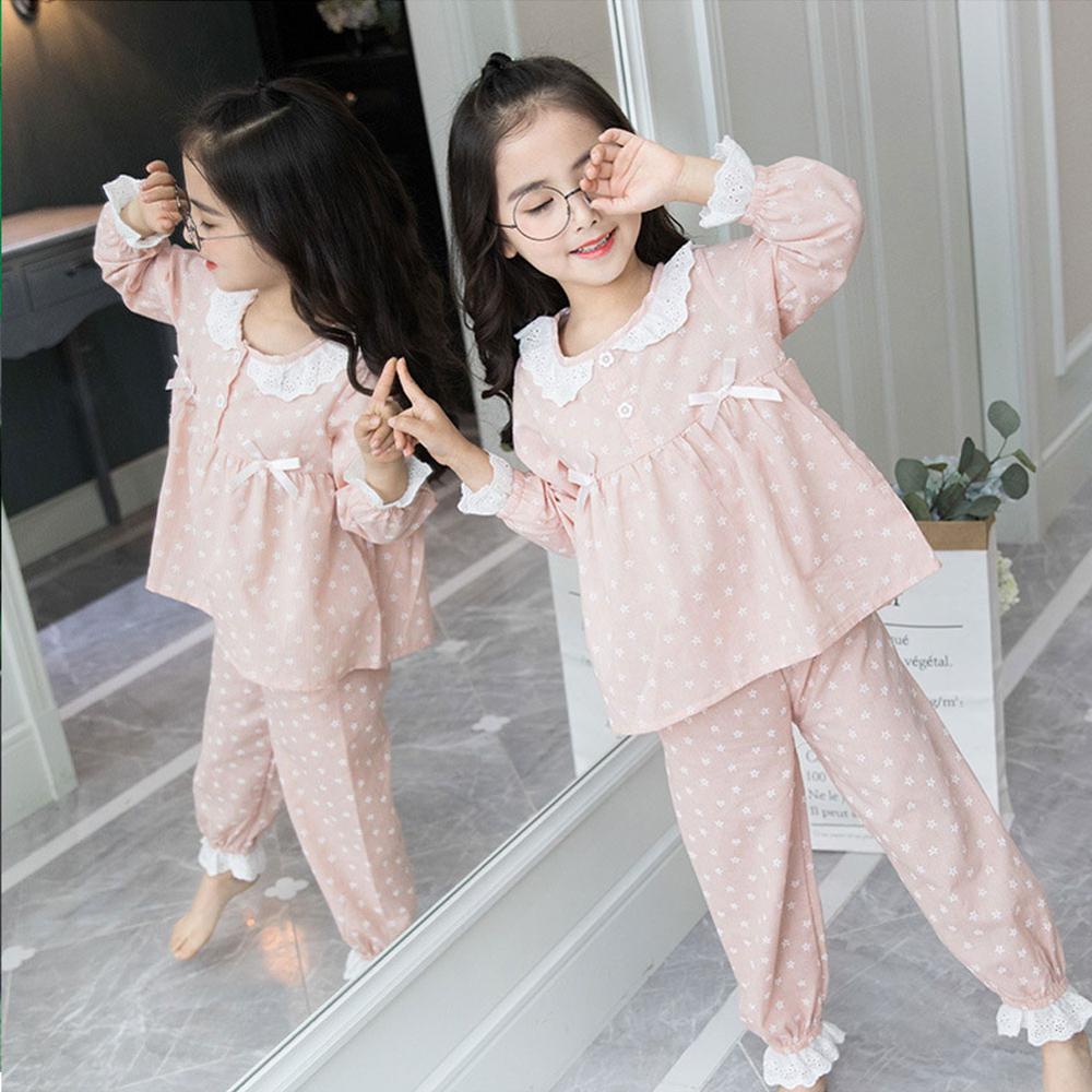 Kinderpyjama's herfst meisjes nachtkleding babykleding kindernachtkleding t-shirt + broek katoenen huiskleding vaderschapspyjama's 2- delige sets