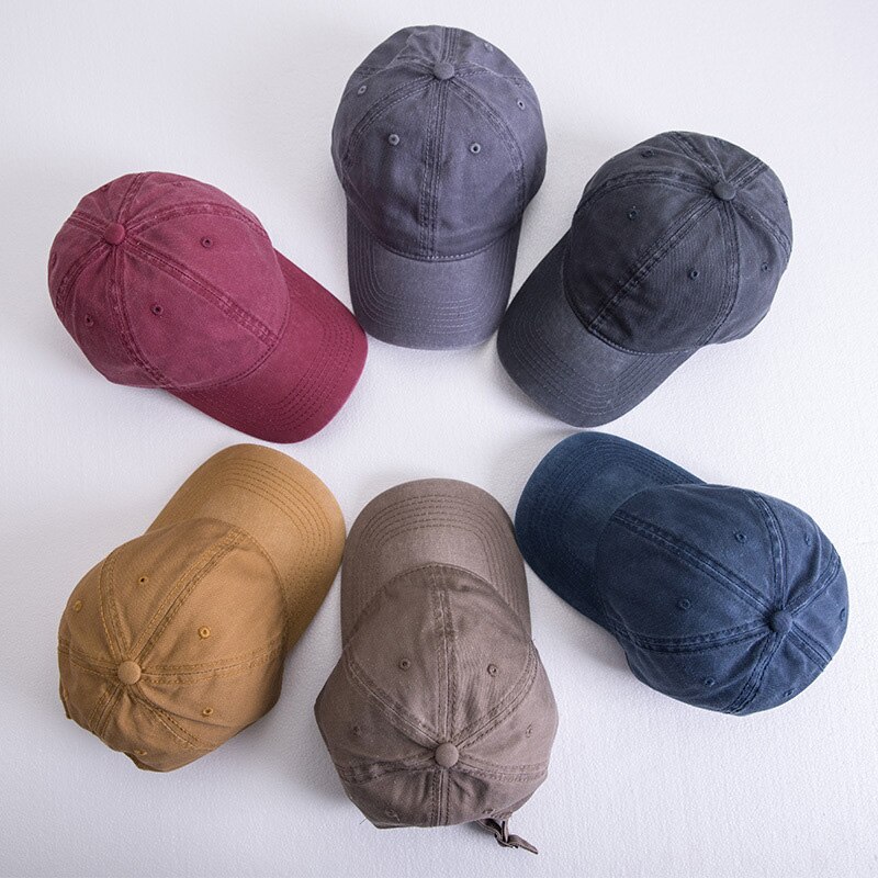 Lente Zomer katoen Gewassen Baseball Cap Mannen Vrouwen doen oude retro stijl Outdoor Zonnescherm Hoed Casual effen kleur baseball cap