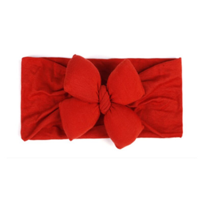 1Pcs Baby Meisjes Lotus Strik Nylon Hoofdband Knoop Elastische Pasgeboren Peuter Tulband Headwraps Kids Haar Accessoires: Rood