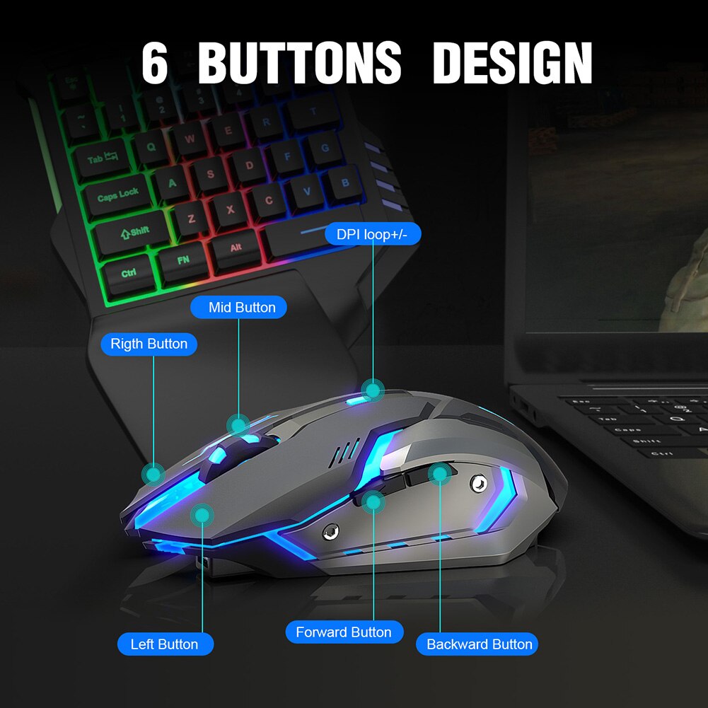 Wireless Mouse RGB Rechargeable Mice Gamer Wireless Computer Silent Mause LED Backlit Ergonomic Gaming Mouse For Laptop PC