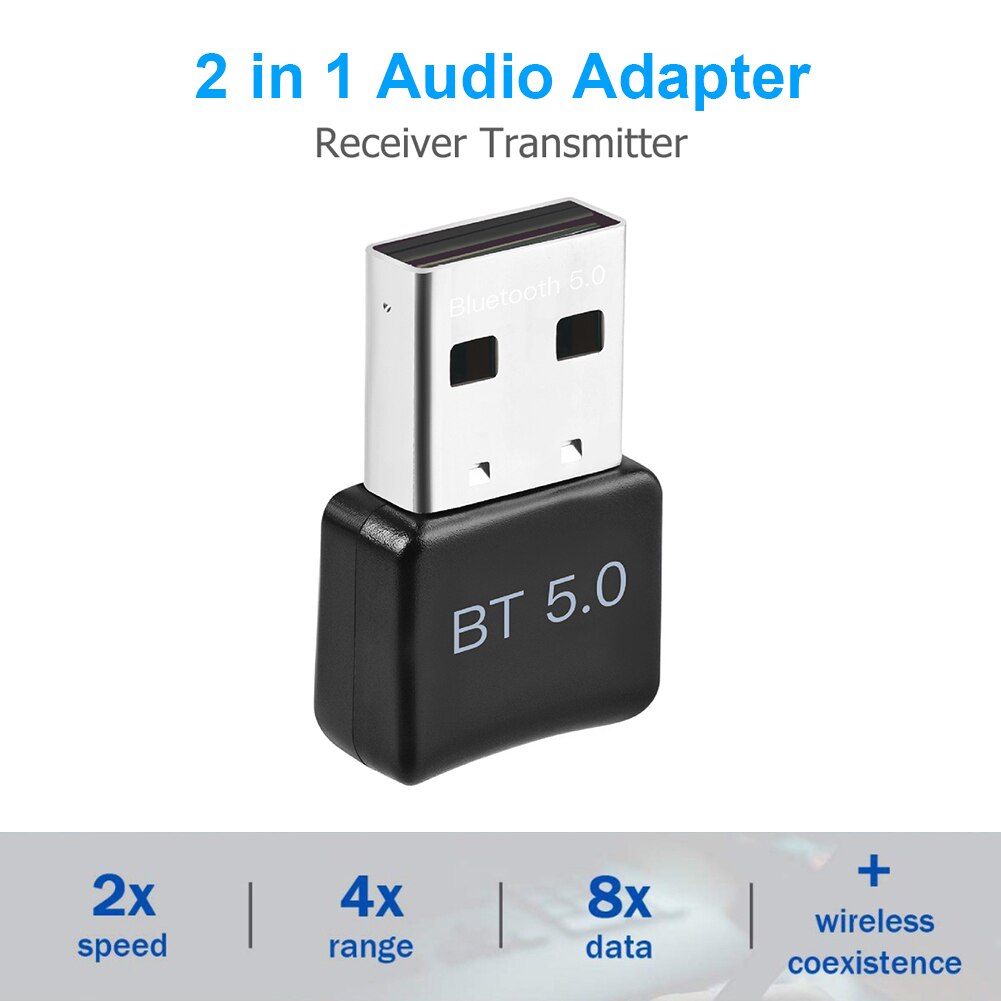 Adaptador USB Bluetooth 5,0, Mini transmisor USB inalámbrico portátil, receptor de música, adaptador Bluetooth para ordenador Lenovo