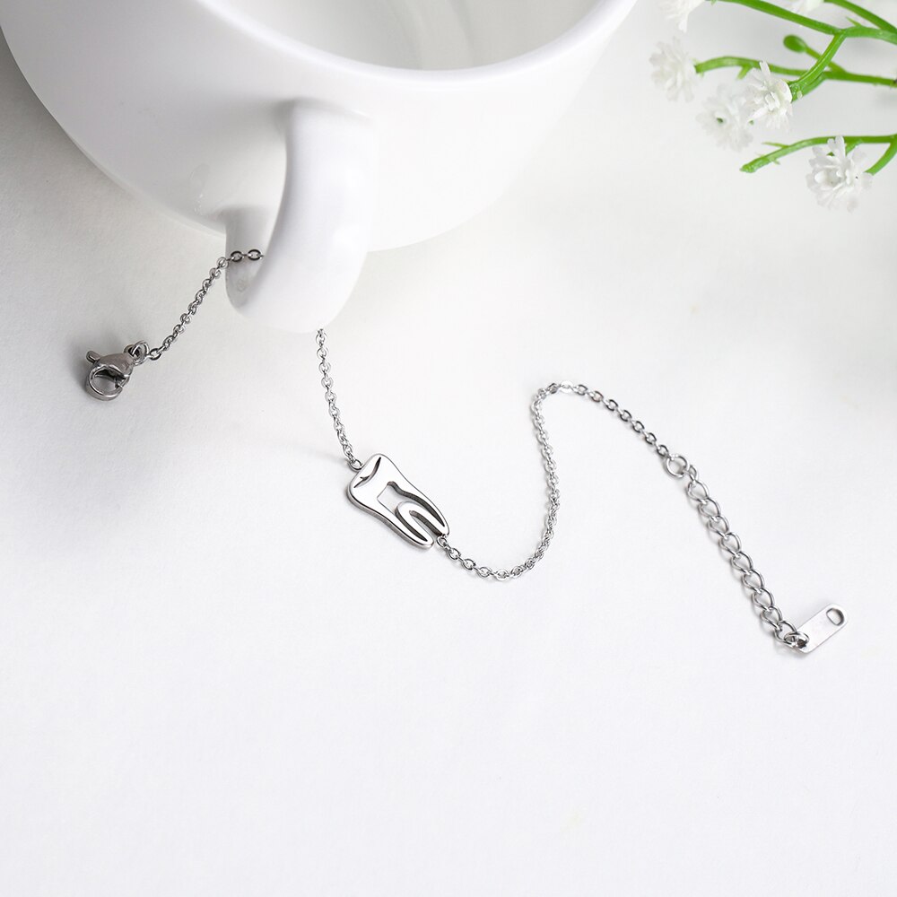 Cazador Creative Tooth Charms bracciali in acciaio inossidabile dentista simbolo medico bracciale Pulseira Bangle per regali gioielli donna