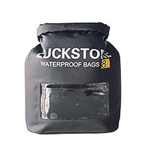 8L IPX5 Waterproof Dry Bag Visible Transparent Window Strap Portable Rafting Swimming Bags Outdoor Travel Camping Storage Case: black