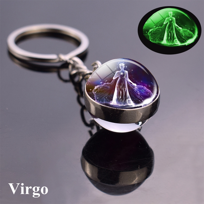 Portachiavi Zodiacale Vergine In Legno Con Incisione Laser – Regalo Astrologico Per Compleanno (23 Agosto - 22 Settembre)