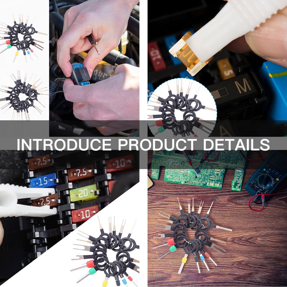 1 Set/41pcs Pin Release Tool Wire Harness Car Plug Metal Practical Release Pick Remove Tool Extractor Pin for Auto
