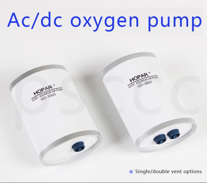 HOPAR AC/DC Aquarium Air Pump Automatic Emergency Battery Backup Fish Tank Oxygen Air Pump with Air Stones Double Outlet 240L/H