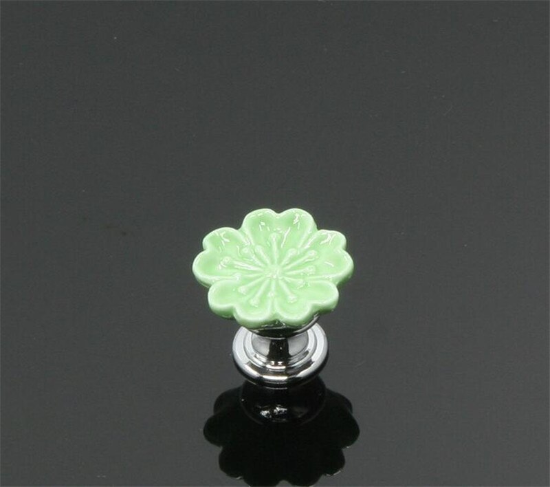 10 stks 32mm Kleurrijke Keramische Bloem Kast Knoppen Deur Handgrepen Kast Lade Kast Meubels Handvat Knoppen: G