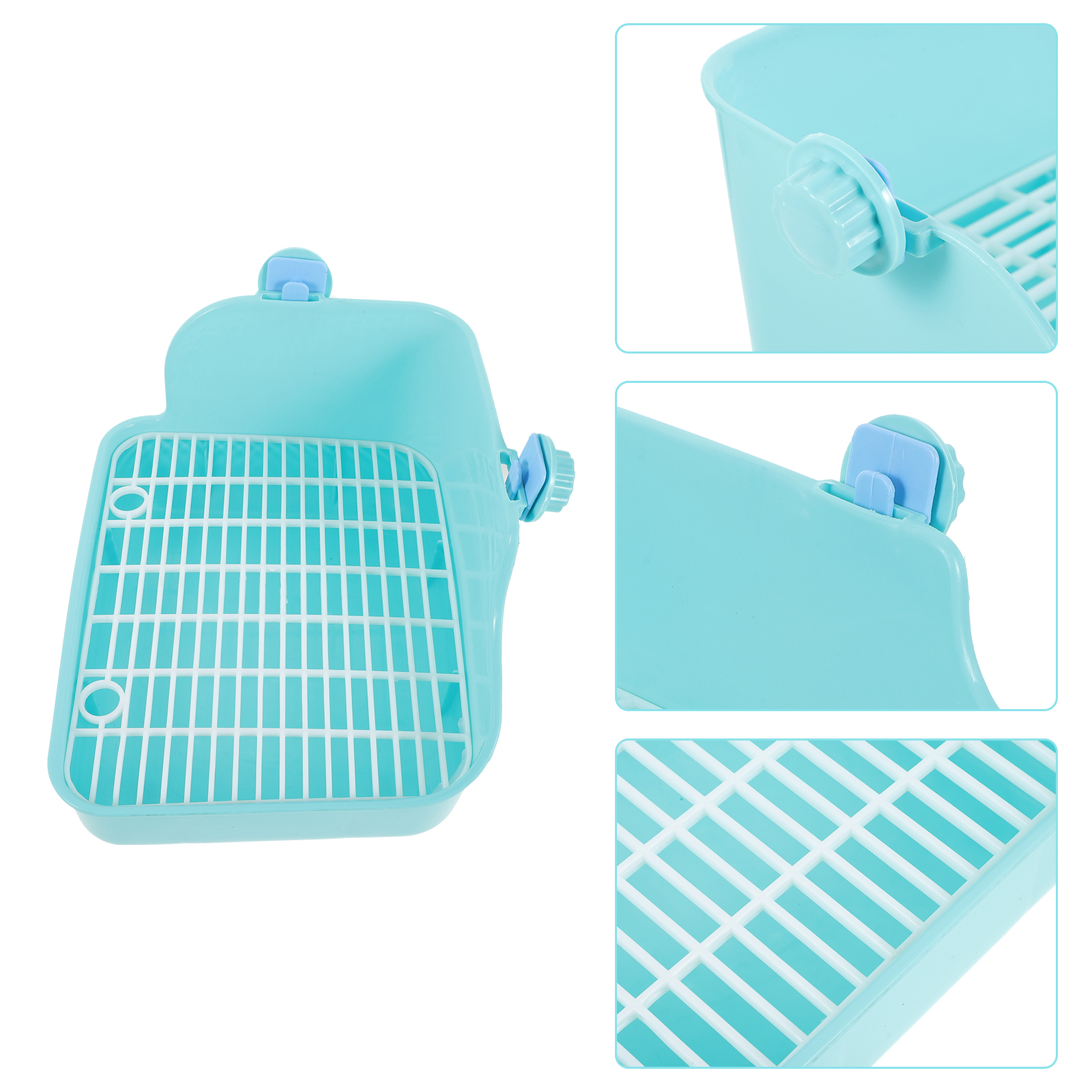 Cuenco de inodoro cuadrado para hámster, conejo, orinal, jaula de entrenamiento, hurón, revestimientos de cama, conejillo de indias