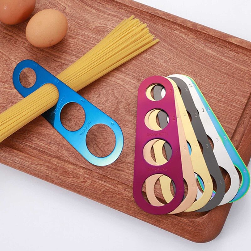 4 Serving Portion Stainless Steel Spaghetti Measurer Cooking Supplies Control Tools Easy Clearing Pasta Ruler Measuring Tool