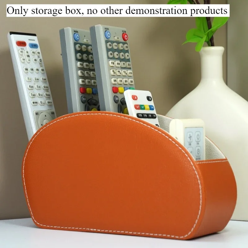 1PC Multifunctional 5 Grid Desktop PU Leather Organizer Remote Control Storage Box Cosmetics Makeup Brush Holder Sundries Stand: Pink