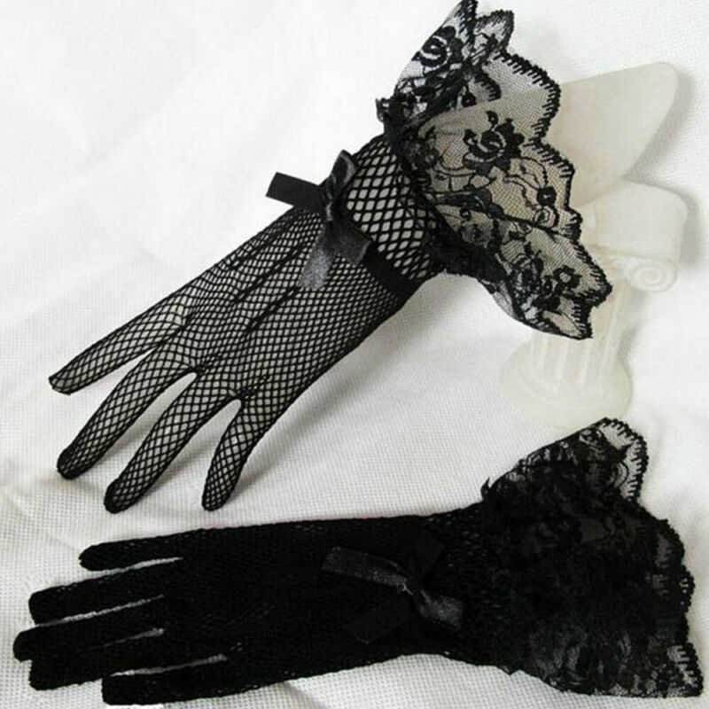 Ball Handschuhe Elegante Damen Spitze Handschuhe Mädchen Kurze Kostüm in Schwarz Neue verrotten Creme Prom Party Ball