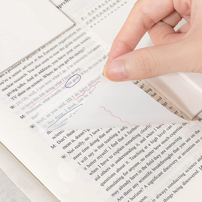 50 ark/pakke gennemsigtige huskesedler klar hvid notesblok stor notesblok papirvarer indeksfane bogstudieliste bogmærker