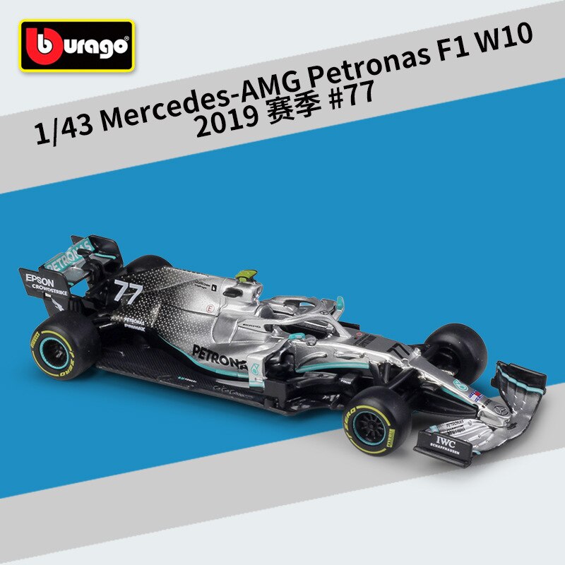 Bburago 1:43 2019 W10 #77 #44 W07 #6 #44 F1 Da Corsa Formula Auto Statico di Simulazione Modellino in lega Modello di Auto di Formula uno: W10-77