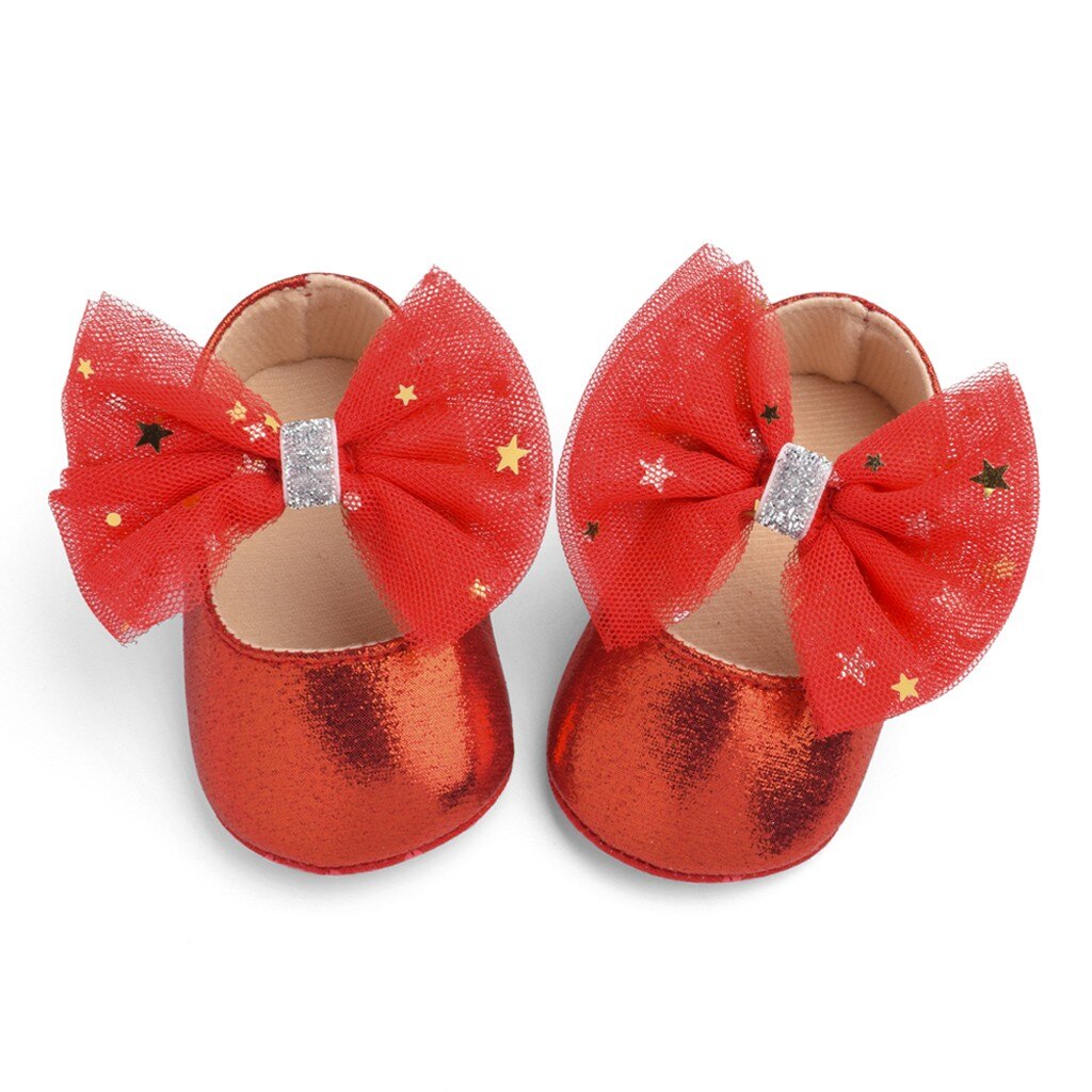 Toddler Kids Baby Girls Boys Sequin Cute Bow Firstwalk Hook&loop Casual Shoes Baby Shoes Newborn Butterfly Новорожденных: RD / 12