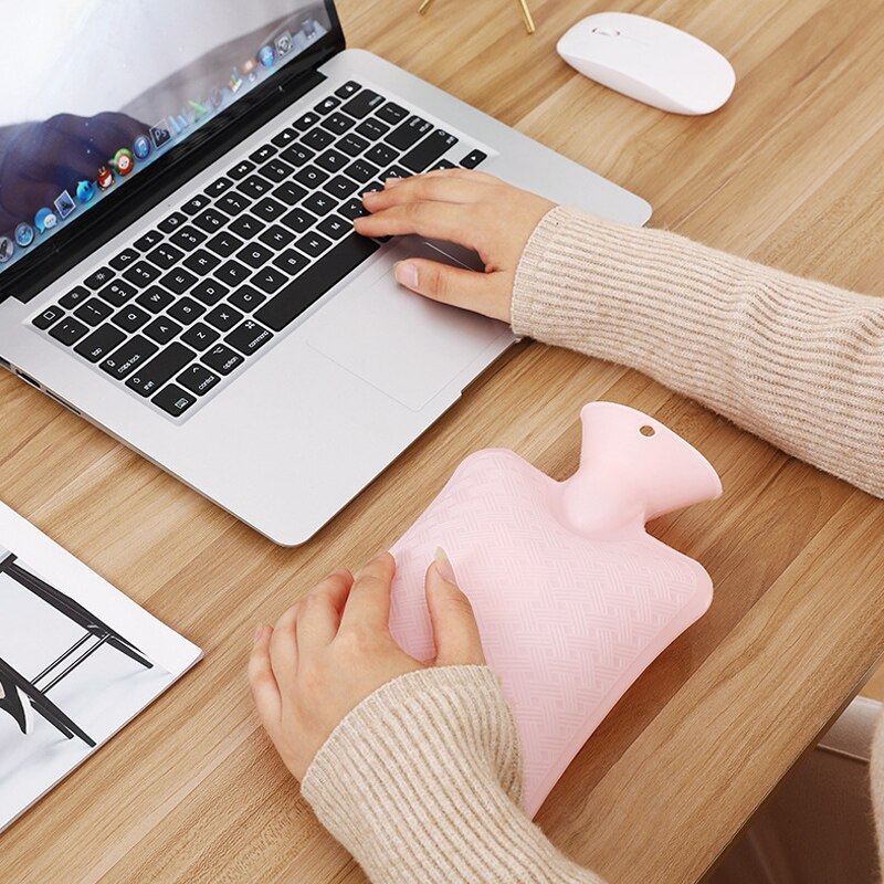 Multifunctional Solid Color Thick Water Bottle PVC Silicone Rubber Water Bottle Warm Palace Warm Handbag