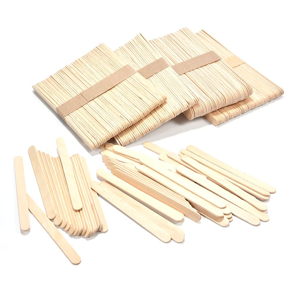 Palo de paleta de madera para manualidades para niños, paleta de helado, bricolaje, palito de helado divertido, 50 Uds.,