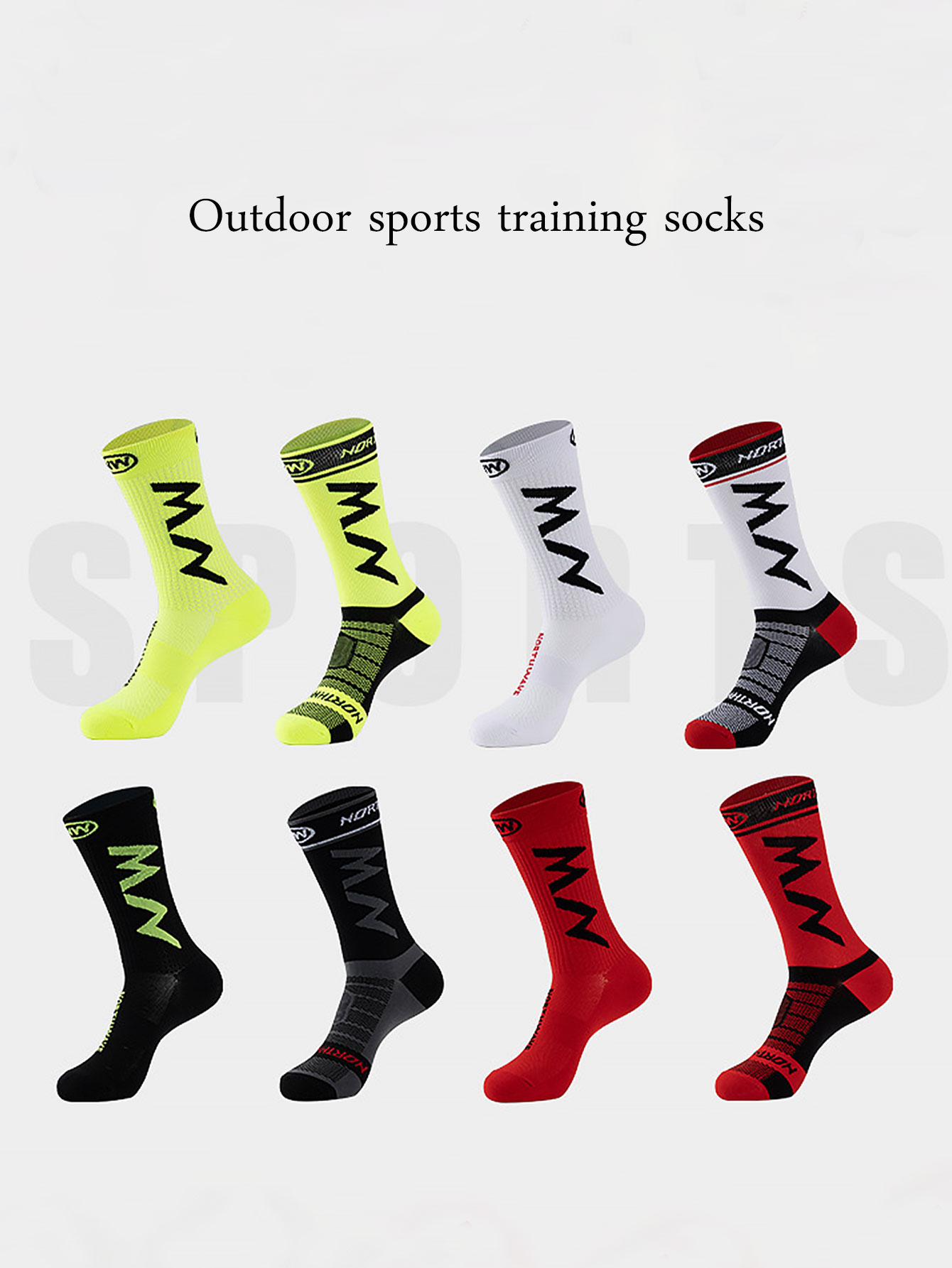 2 Paar NW draussen-Lauftraining-Radsocken, draussen-Sport-Marathonsocken, FußBall-Basketballsocken