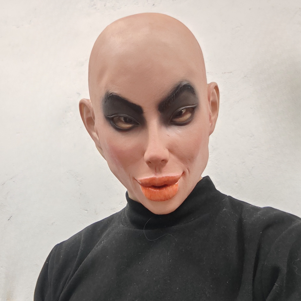 sexy Promi-Gesichtsmaske, Schauspielerin, menschliches Gesicht, Latexmasken, realistisches hässliches Mädchen, Verkleidung, Mottoparty, Requisit, Kopfdesign mit Glatze